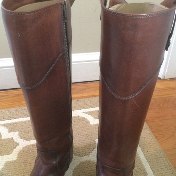 Frye Melissa Tab Tall Flat Boots in Redwood Color 6.5 - Picture 7 of 7